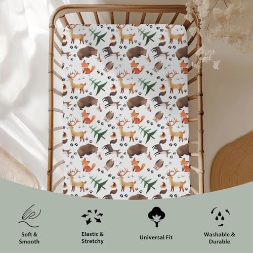 Cute Animals Crib Sheets for Boy Girl 28x52 Inch