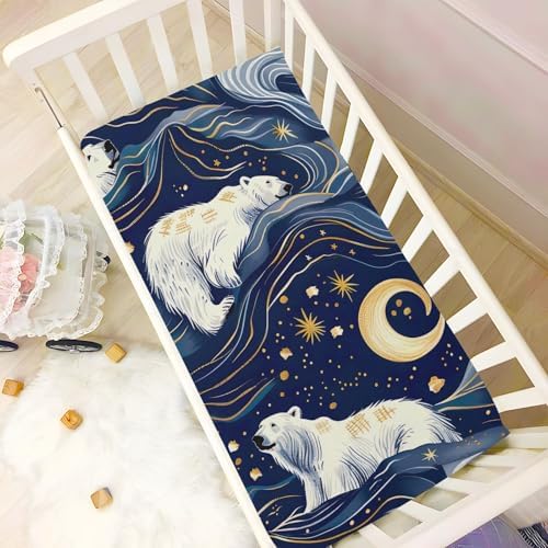 Starry Bear Crib Sheets Pack N Play 39 x 27