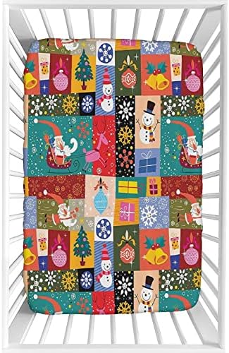 XISUNYA Christmas Crib Sheet Set 28x52x8 Universal Microfiber Sheets