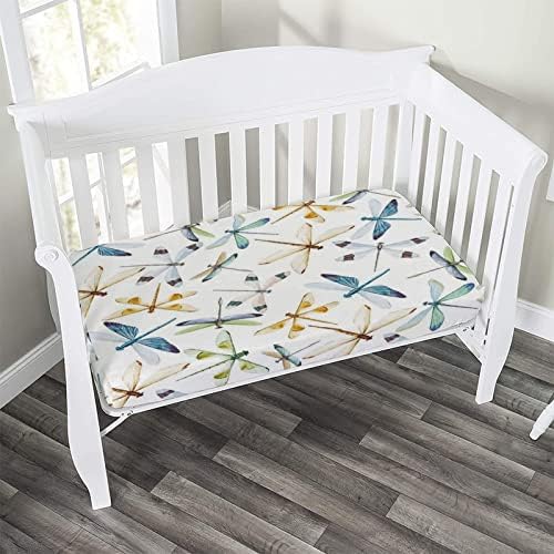 XISUNYA Dragonfly Crib Sheet Set 28x52 Universal Microfiber Baby Sheet