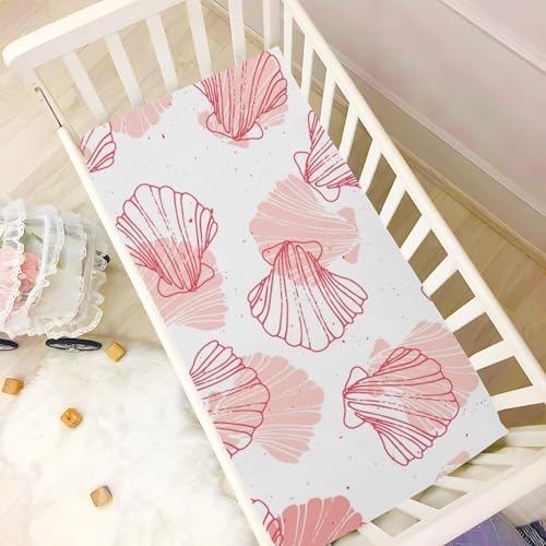 Kigai Coral Seashell Crib Sheets 28x52x9 Inches
