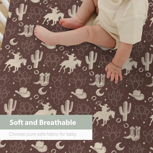 Vintage Western Cowboy Crib Sheets 52x28