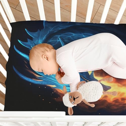 Jihqo Fire Dragon Crib Sheets Pack N Play Set