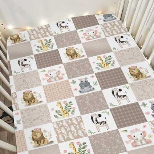 Boho Safari Animals Crib Sheets for Boy Girl 52x28inch