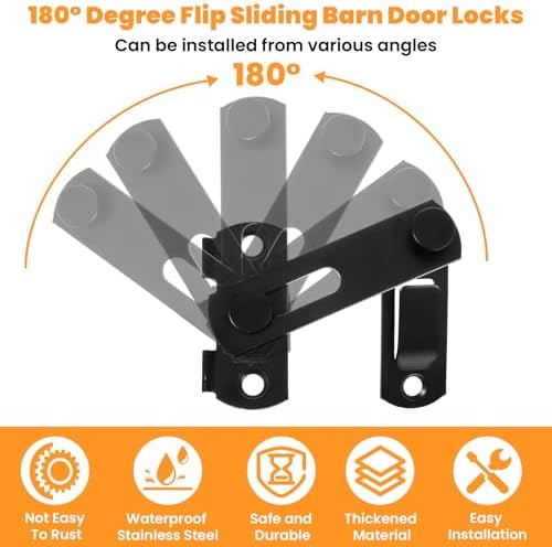 Cobee 2 Pcs Barn Door Lock Stainless Steel 1