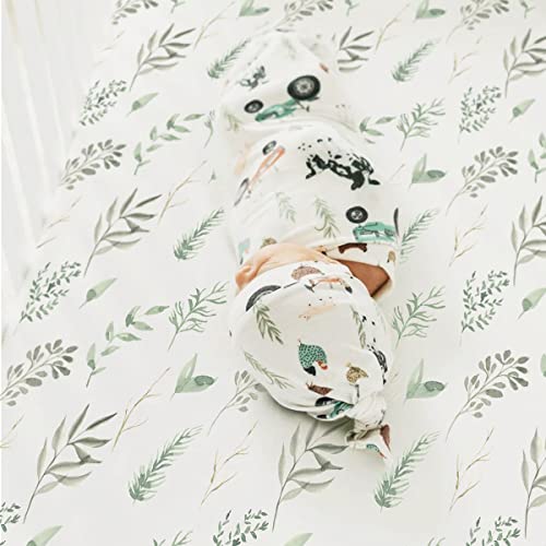 GRSSDER Ultra Soft Stretchy Crib Sheets Set 2 Pack