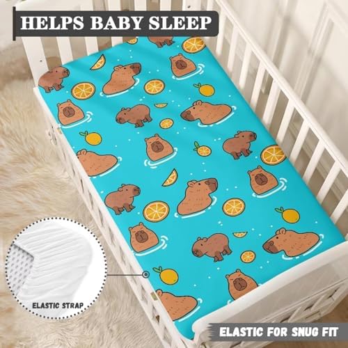 Hinthetall Cute Capybar Crib Sheet for Baby