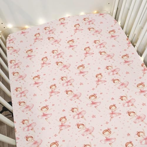 Watercolor Girl Ballet Baby Crib Sheets 52x28 Inch