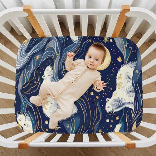 Starry Bear Crib Sheets Pack N Play 39 x 27
