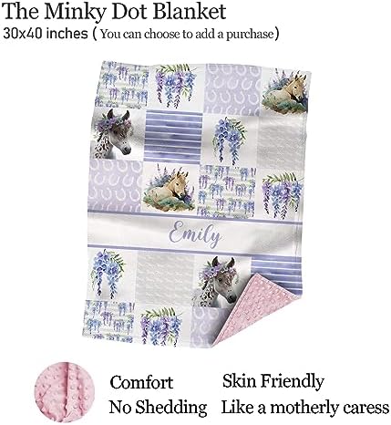 Personalized Purple Floral Crib Sheet with Name