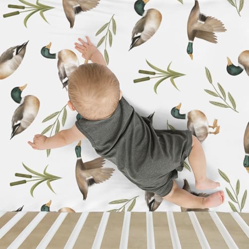Wild Duck Pattern Crib Sheets 28x52 Fitted Baby Mattress Cover