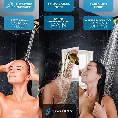 SparkPod 10-Mode Handheld Shower Head with Hose