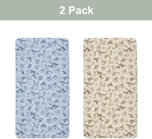 Retro Sea Animals Crib Sheet 52x28x9 Fitted