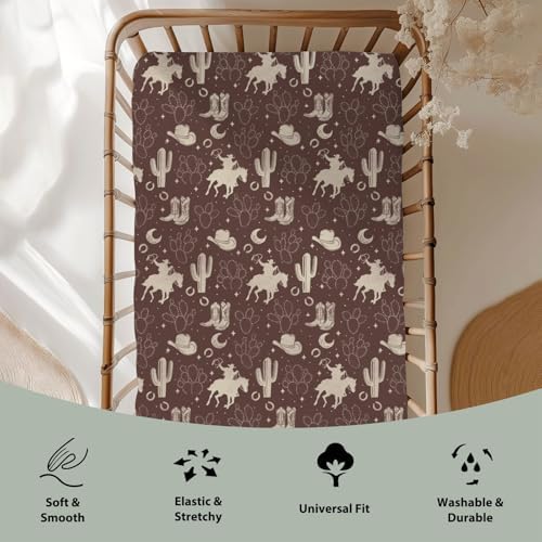 Vintage Western Cowboy Crib Sheets 52x28