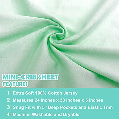 American Baby Company 3 Pack Cotton Fitted Crib Sheets 38 x 24