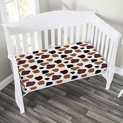 XISUNYA Cow Print Crib Sheet Set Microfiber 28x52x8 Universal Fitted Sheets