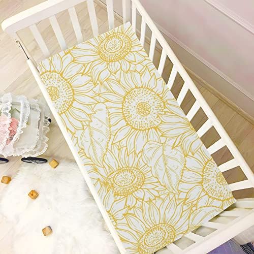 ALAZA Vintage Sunflower Crib Sheet 39x27 inch