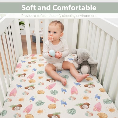 Soft Snug Fitted Crib Sheets for Boy Girl 52x28 Inches