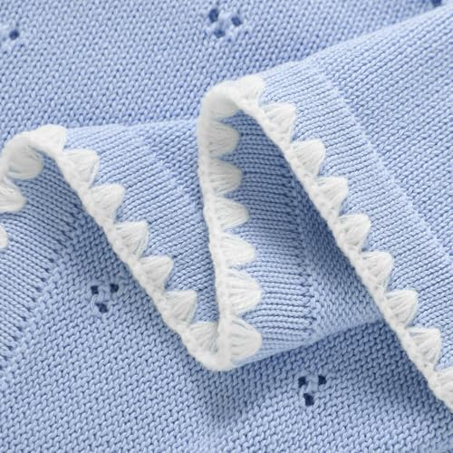 Wugugu Baby Blanket Swaddling 30x40 Inch Cotton Knit