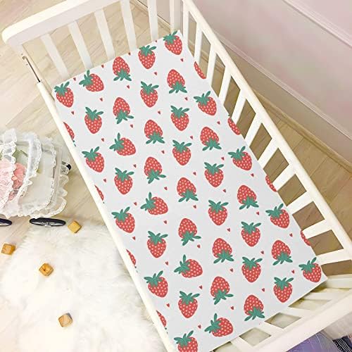 SDMKA Hearts and Strawberry Crib Sheets for Boys Girls 1