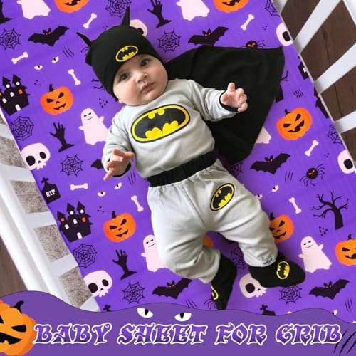 GOPHRALOVE Halloween Crib Sheet 52x28in