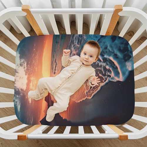 Jihqo Seacoast Crib Sheets Pack N Play Soft Breathable 39x27