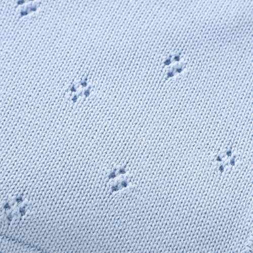 Mimixiong 30x40 Inch Light Blue Cotton Swaddling Blanket