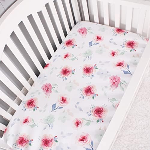 Belsden Pack of 3 Floral Crib Sheets for Baby Girl
