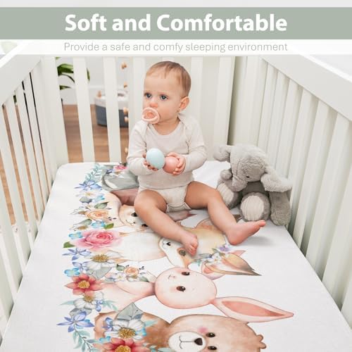Cute Spring Animals Crib Sheets 52x28 Universal Fit
