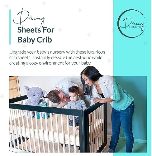 Dreamy Sheets Baby Crib Mattress Sheet - Silky Breathable Beige