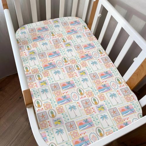 Bright Summer Beach Girly Crib Sheets 2 Pack 1