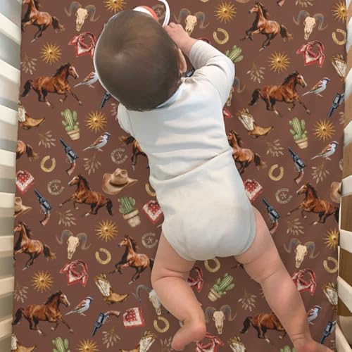 Western Cowboy Crib Sheets 52x28 - 2 Pack