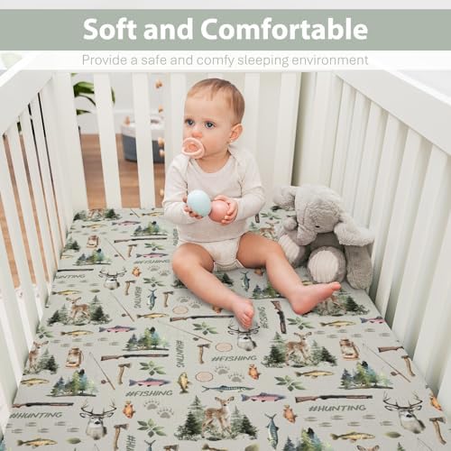 ZoUbqchY Baby Crib Sheets with Deer Paws Pattern
