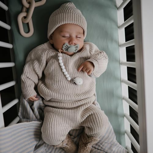 Mushie Extra Soft Muslin Mini Crib Sheet - Roman Green