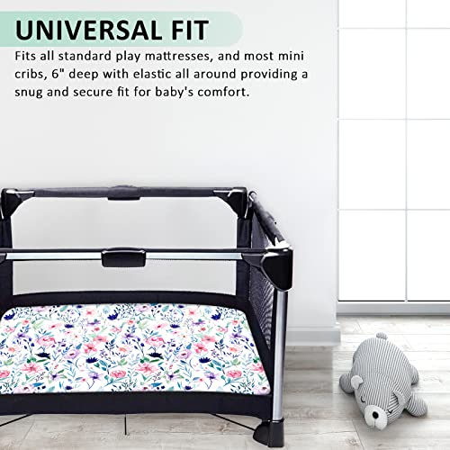 Pea Pod Pack N Play Sheets for Baby Girls 2 Pack
