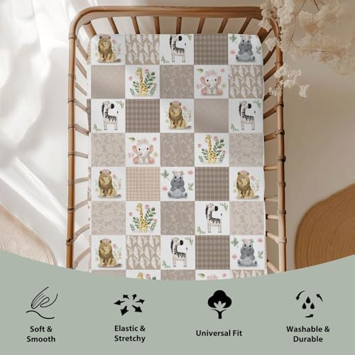 Boho Safari Animals Crib Sheets for Boy Girl 52x28inch