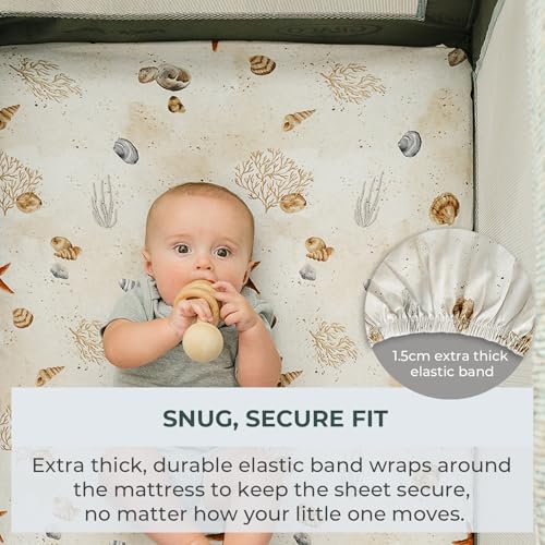 Pobibaby 2 Pack Pack N Play Sheets with Ocean Pattern