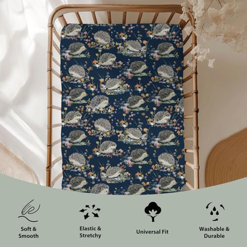 Happy Hedgehogs Cartoon Crib Sheets 28x52