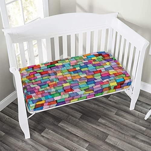 XISUNYA Decorative Crib Sheet Set 28x52x8 Mosaic Tile Pattern