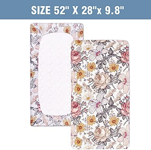 HNHUAMING Floral Crib Sheet and Bassinet Sheet 1