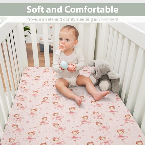 Watercolor Girl Ballet Baby Crib Sheets 52x28 Inch