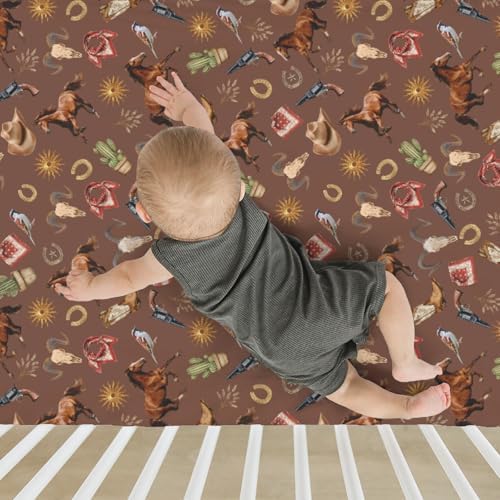 Western Cowboy Baby Crib Sheets 52x28 Inch