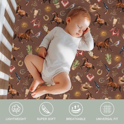 Western Cowboy Crib Sheets 52x28 - 2 Pack