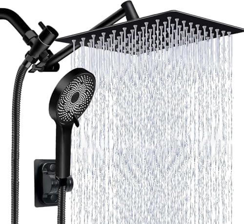 Nottia 10 Inch Rain Shower Head with Handheld Combo and Extension Arm