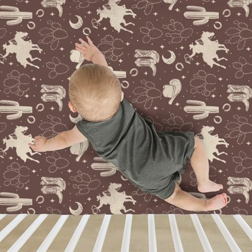 Vintage Western Cowboy Crib Sheets 52x28