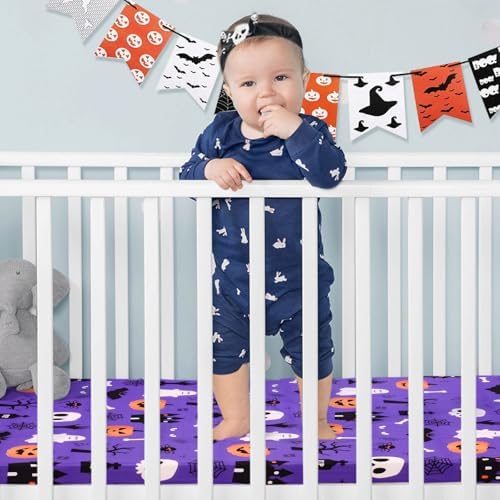 GOPHRALOVE Halloween Crib Sheet 52x28in