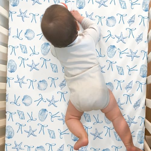 Ocean Seashell Crib Sheets 2 Pack for Boy Girl