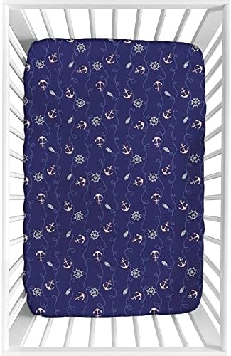XISUNYA Nautical Crib Sheet Set 28x52x8