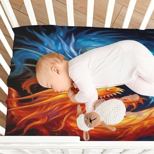 3D Printing Dragon Crib Sheets for Boys Girls 52x28 inch