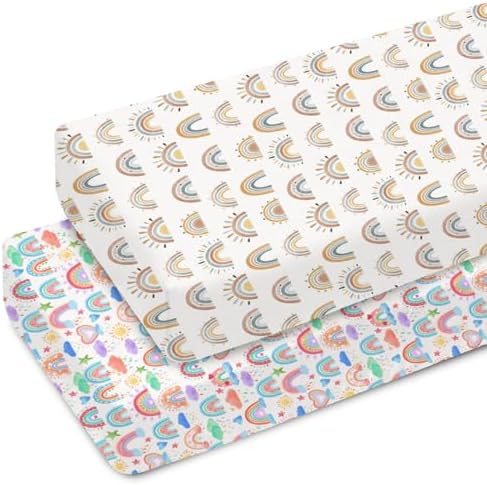 Boho Rainbow Crib Sheets 2 Pack 52x28inch